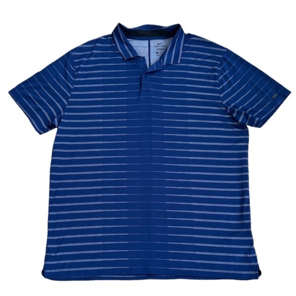 Nike Dri-Fit Men's Blue Standard Fit Striped Performance Polo Shirt Sz.‎ XL NWOT